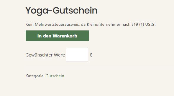 Woocommerce Gutschein