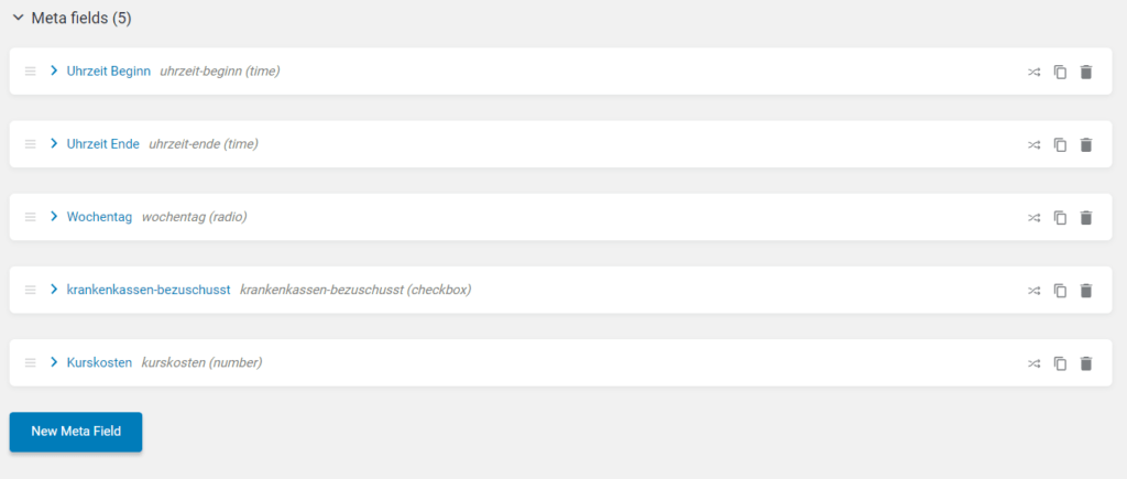 Meta Box Meta Fields