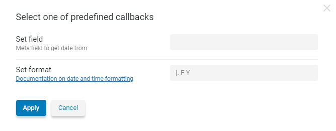 Custom Callback - Set Format